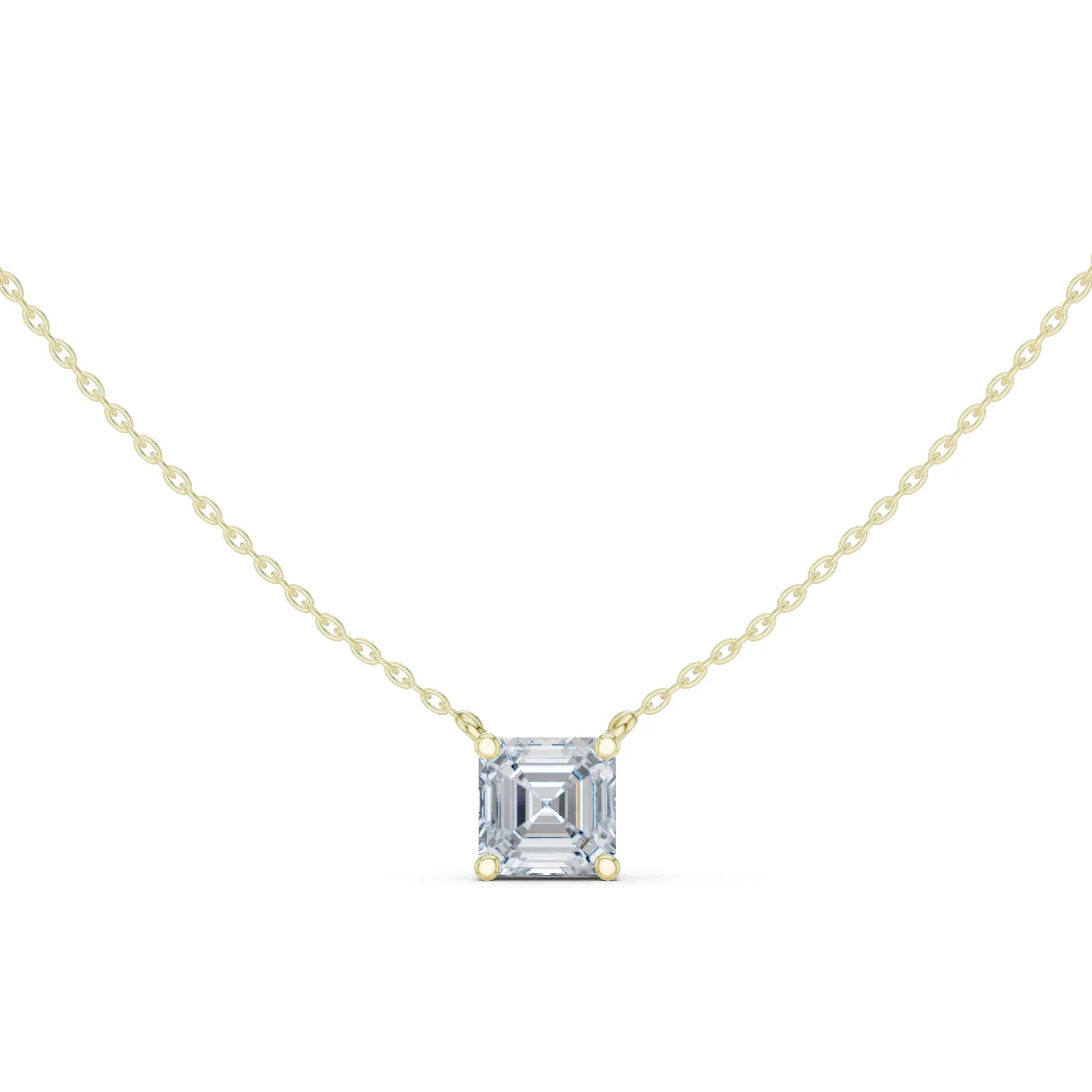 Pırlanta Asscher Tektaş Kolye 2.50 Karat