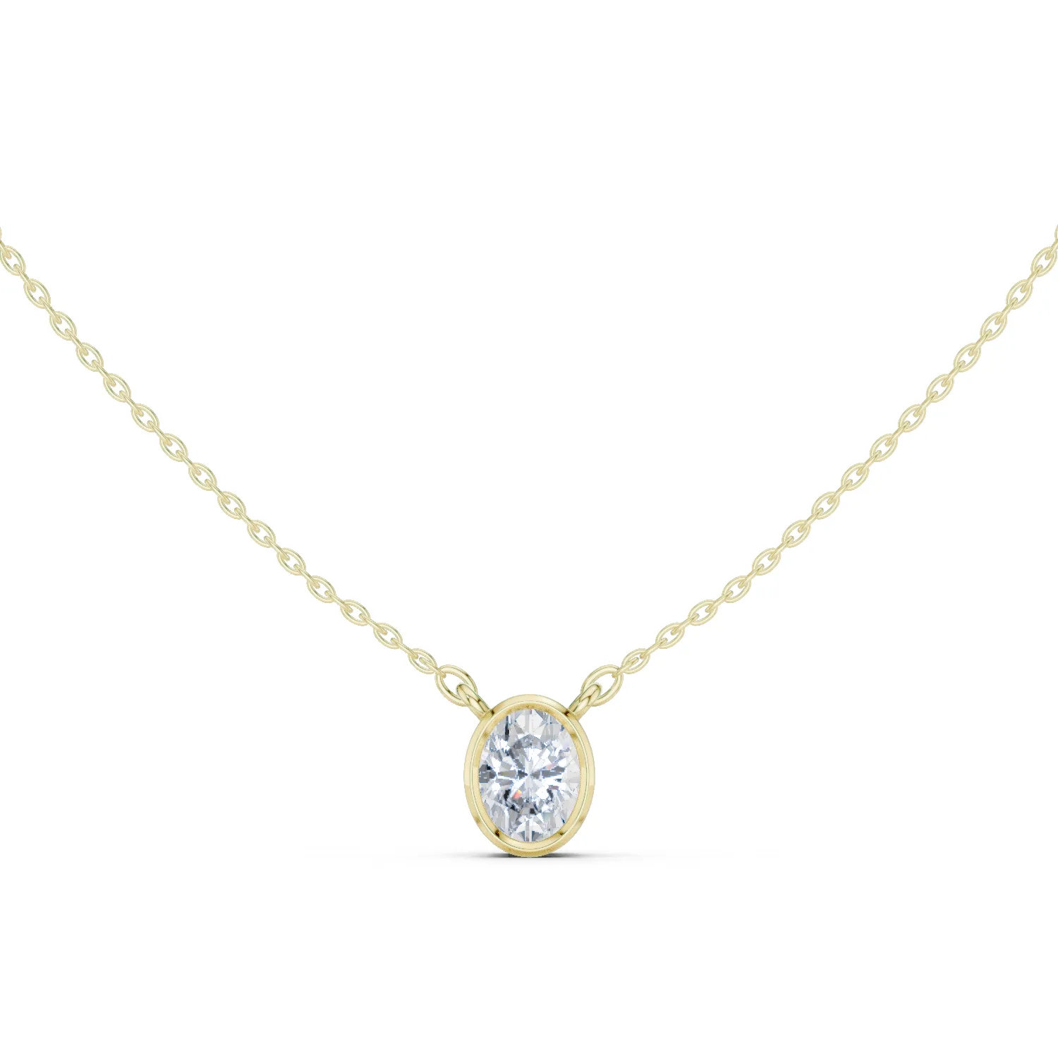 Pırlanta Oval Kesim Kolye 2.50 Karat