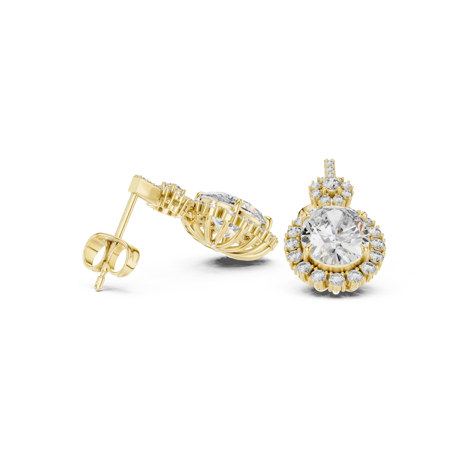 Diamante Oval Pendientes 3.99 Quilates