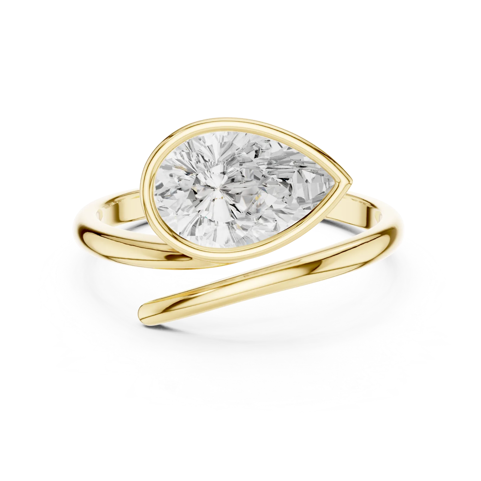 Diamant Tropfen Solitär Ring 1.22 Karat