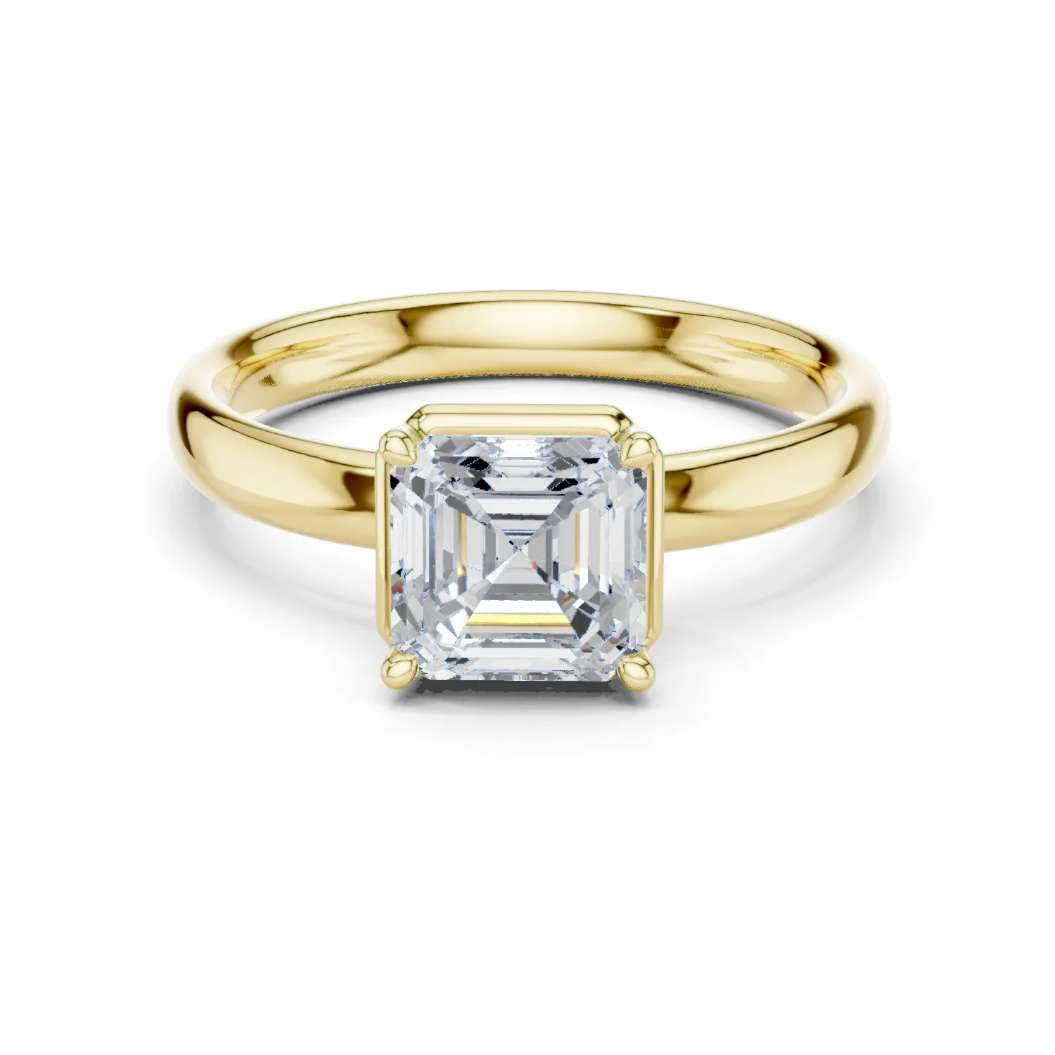 Pırlanta Asscher Tektaş Yüzük 1.50 Karat