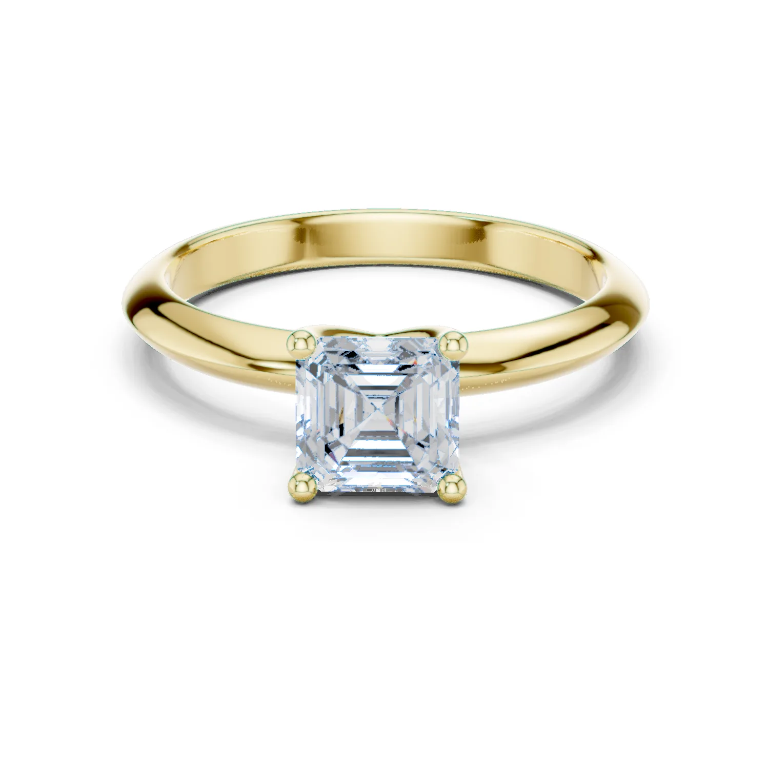 Diamond Asscher Solitaire Ring 1.00 Carat